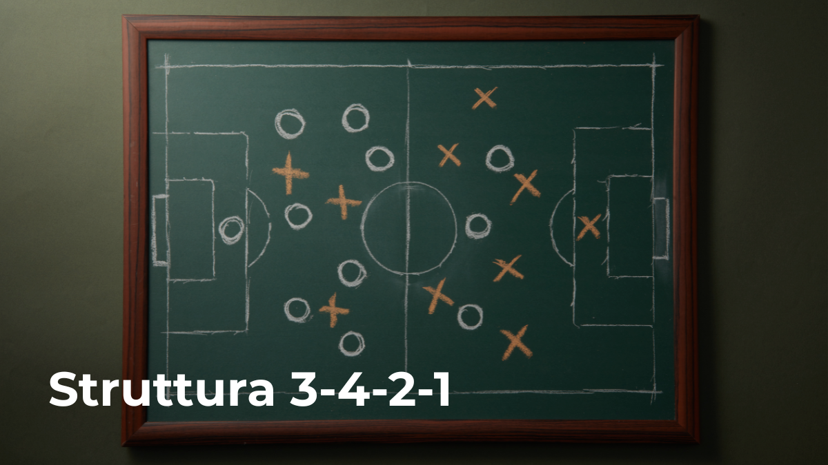 Schema tattico del Napoli con struttura 3-4-2-1